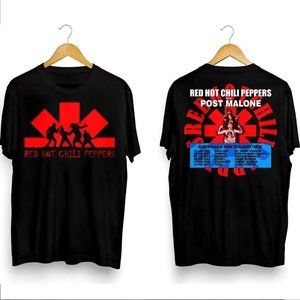 Hot Red Hot Chili Peppers With Post Malone Tour Cotton Black S-345XL Shirt P742